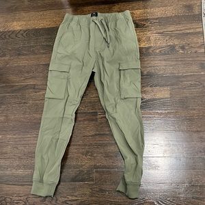 Green Slim Fit Cargos Joggers